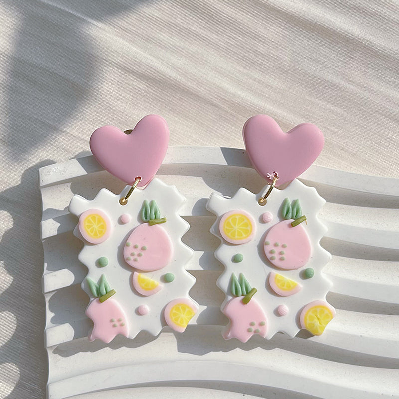 Cutie Fruity Polymer Clay Dangle Earrings