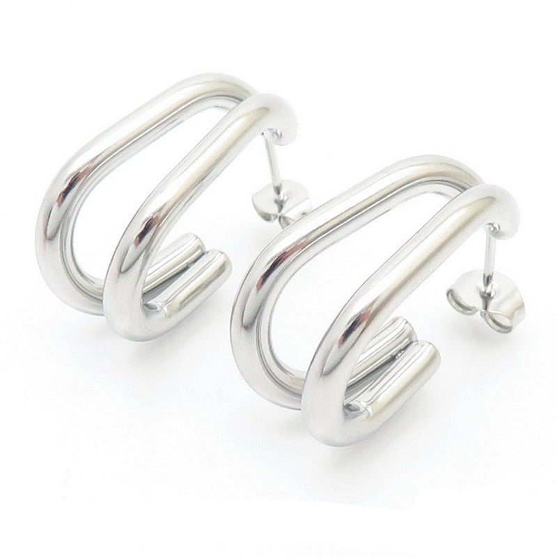 Modern Industrial Hoop Earrings