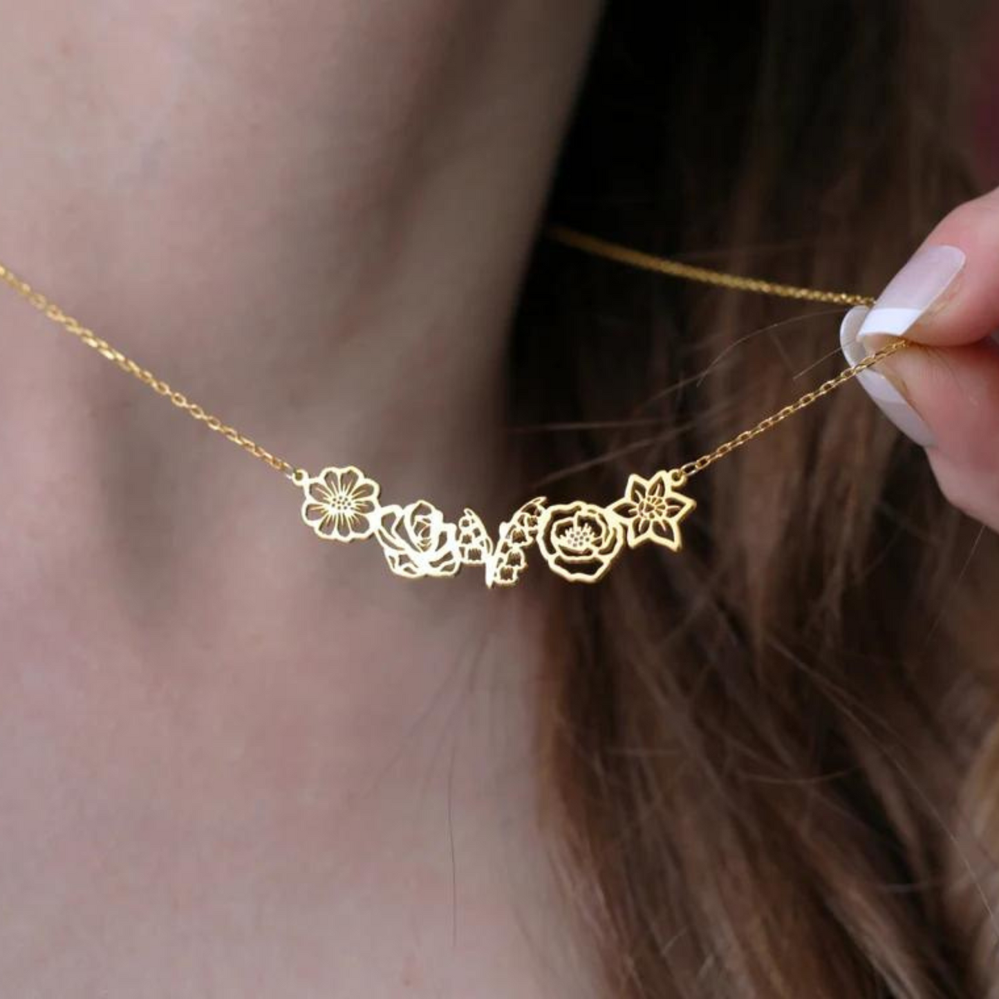 Combined Birth Flowers Necklace