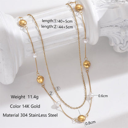 Modern 14K Gold Simple Layered Necklaces