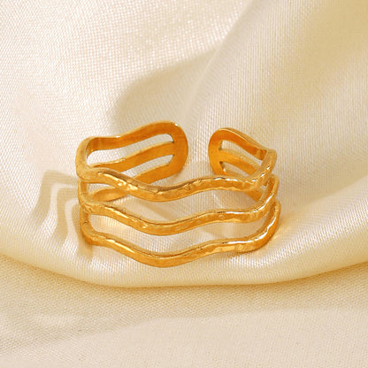 Minimalist Wavy Open Ring