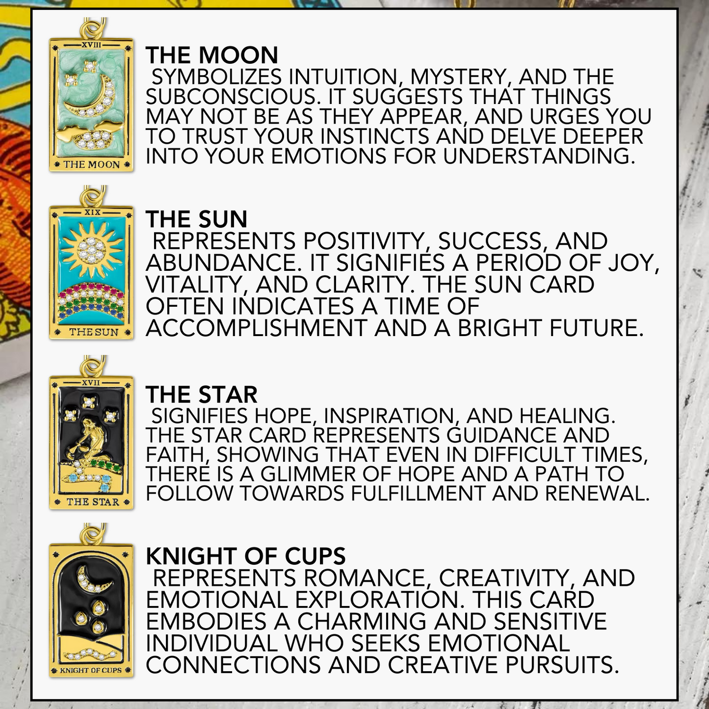 Handmade Tarot Card Pendant Necklace