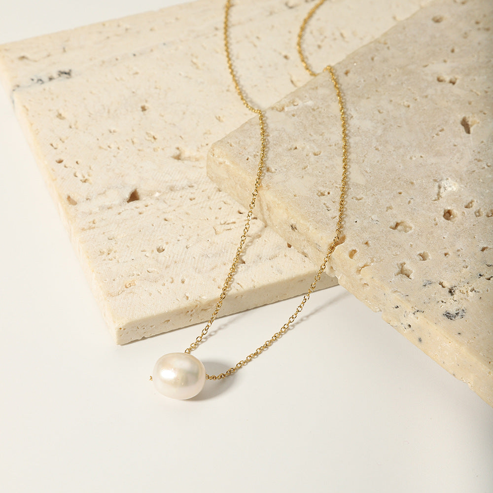 Minimalist Freshwater Pearl Chain Necklace