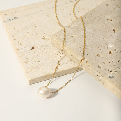 Minimalist Freshwater Pearl Chain Necklace