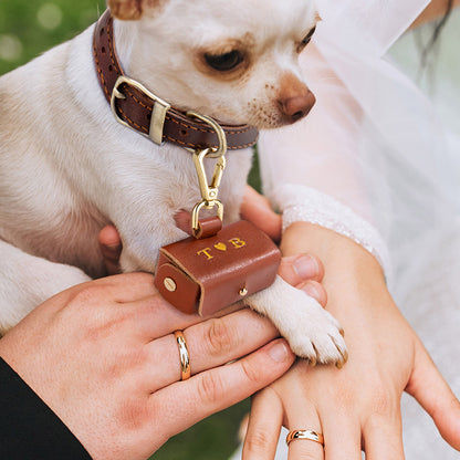 Custom Initial Wedding Ring Bearer Pouch for Dog