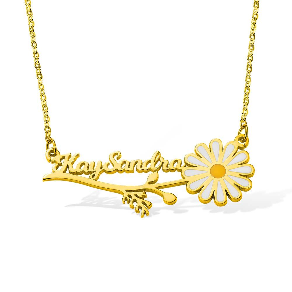 Personalized Daisy Name Necklace