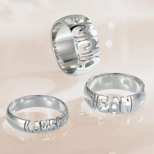 Custom Bubble Name Ring