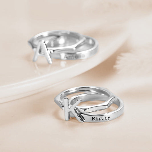 Personalized Stacking Rings SET