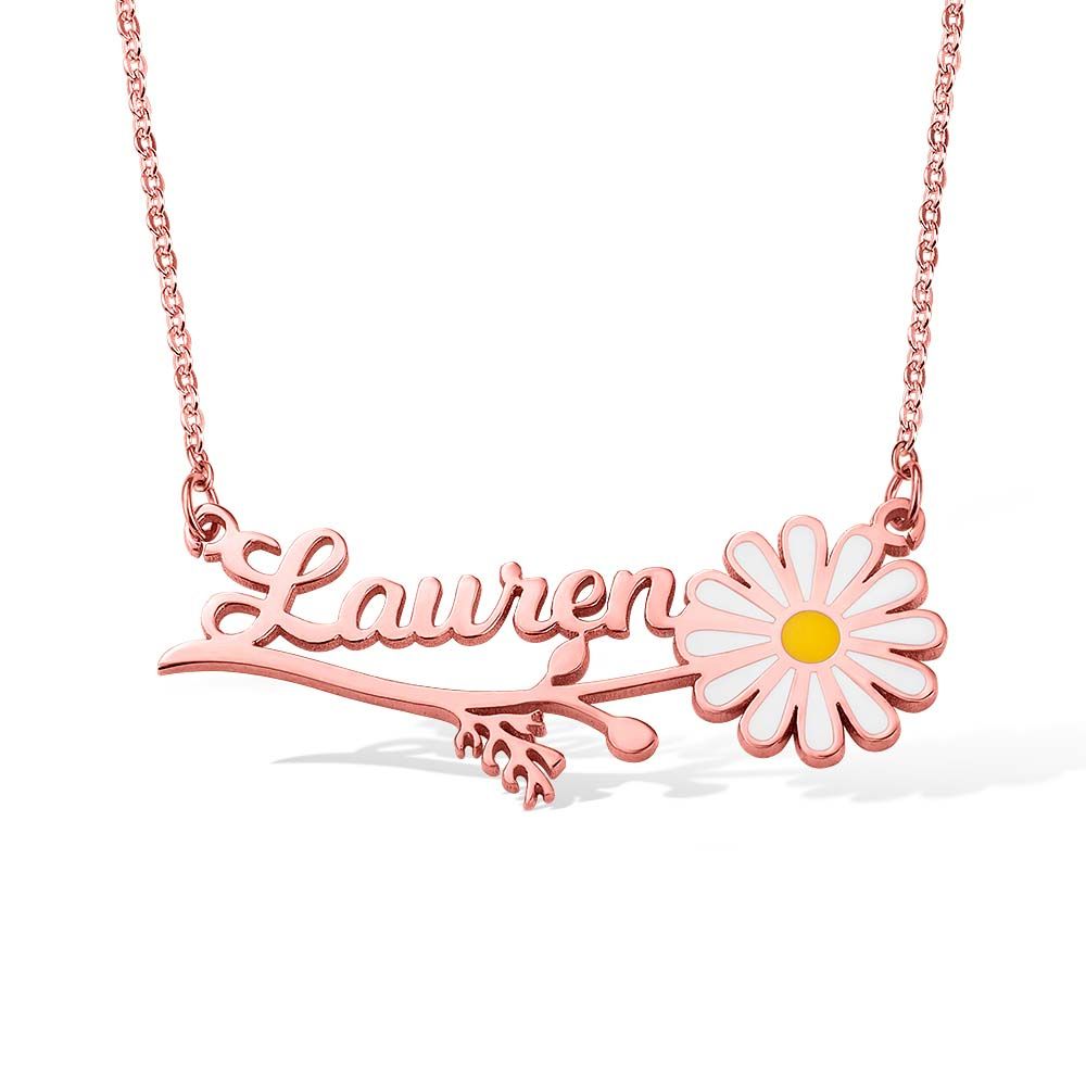 Personalized Daisy Name Necklace