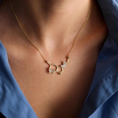 Butterfly Serotonin Molecule Necklace