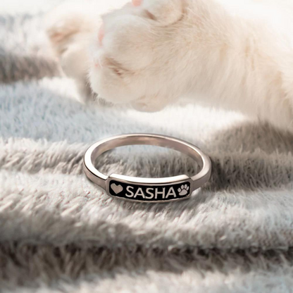 Personalized Pet Name Stackable Ring