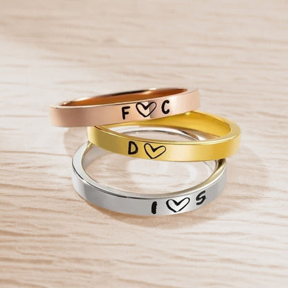 Custom Initial Engraved Stackable Rings