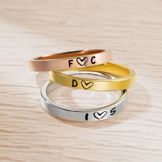 Custom Initial Engraved Stackable Rings