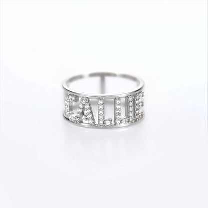 Personalized Crystal Name Ring