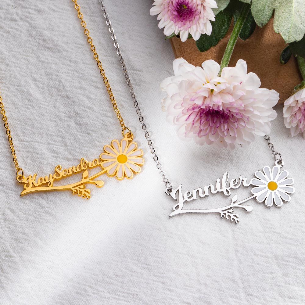 Personalized Daisy Name Necklace