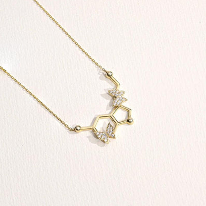 Butterfly Serotonin Molecule Necklace