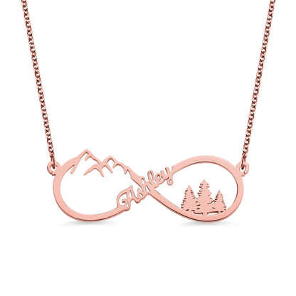 Custom Mountain Infinity Name Necklace