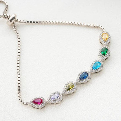 Combined Birthstones Adjustable Bracelet