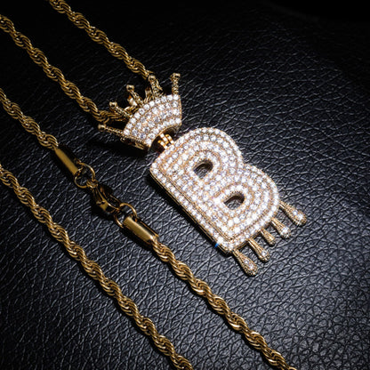 Custom Hip Hop Queen Letter Necklace