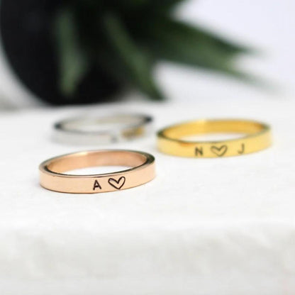 Custom Initial Engraved Stackable Rings