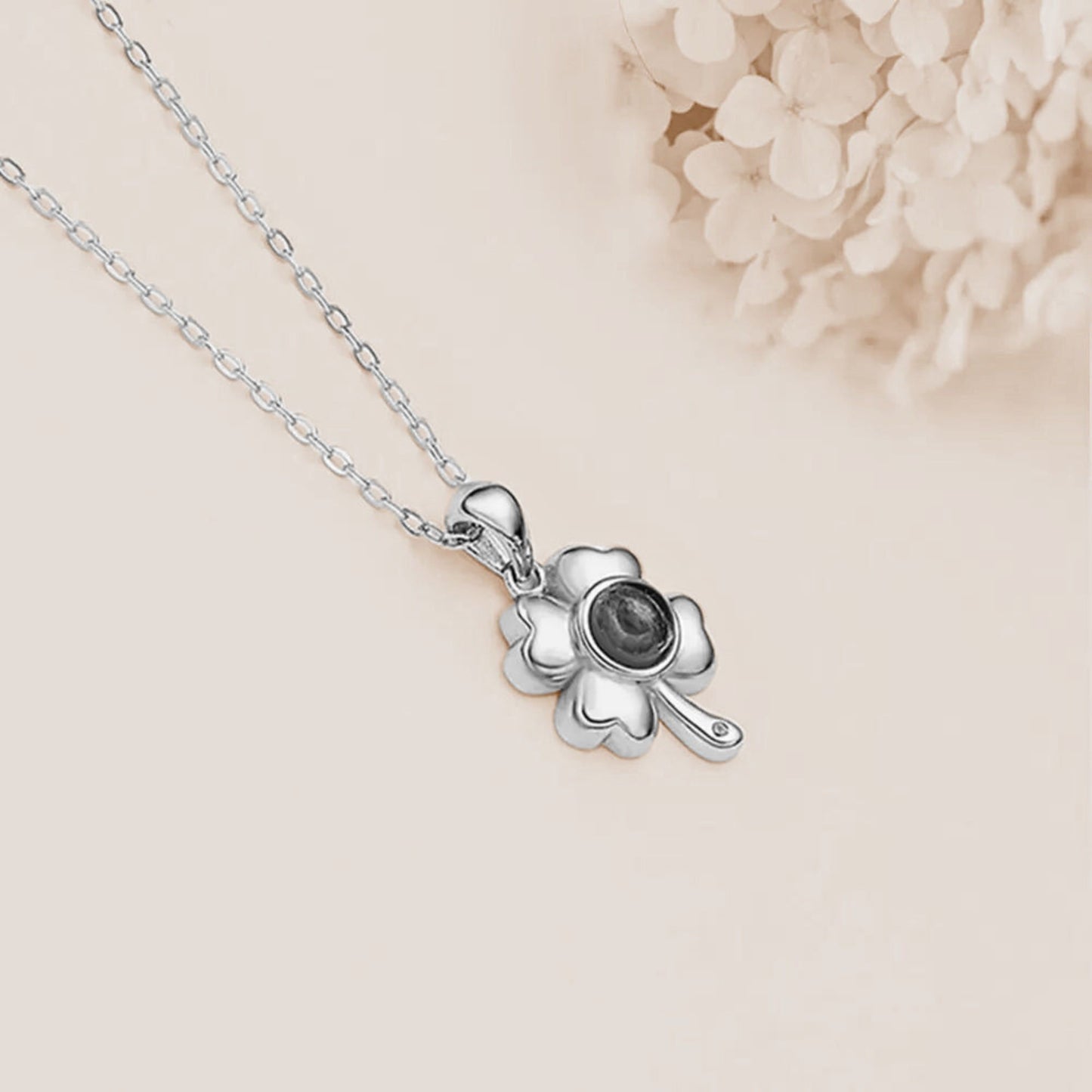 Custom Four Leaf Clover Projection Necklace