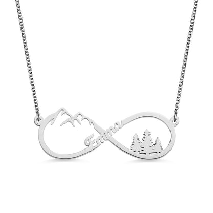 Custom Mountain Infinity Name Necklace