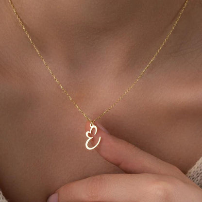 Custom Heart Initial Necklace