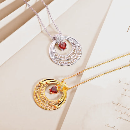 Custom Double Name Necklace with Birthstone