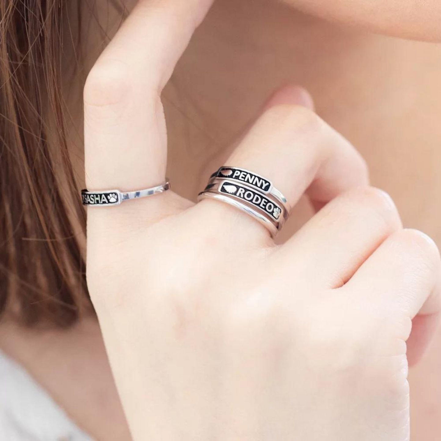 Personalized Pet Name Stackable Ring