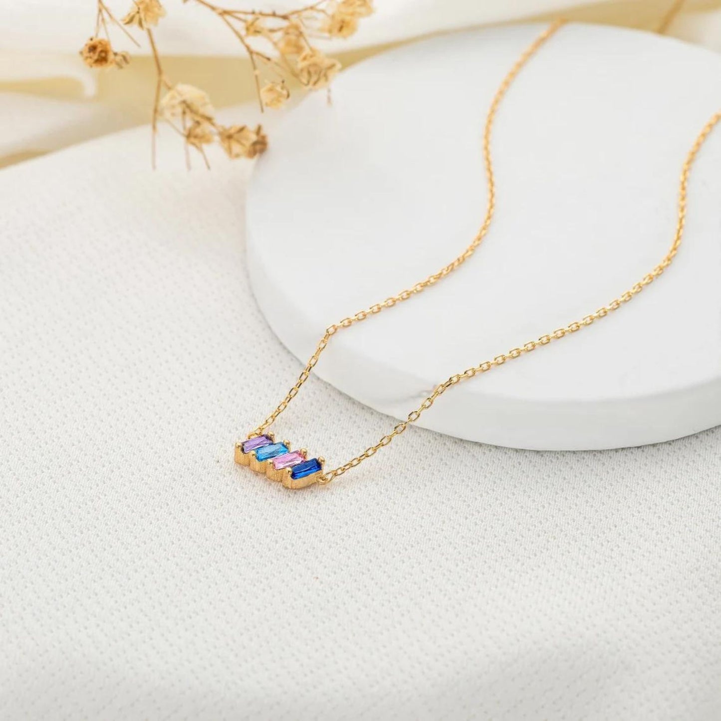 Dainty Combined Birthstone Necklace