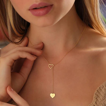 Custom Heart Initial Lariat Necklace