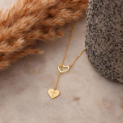 Custom Heart Initial Lariat Necklace