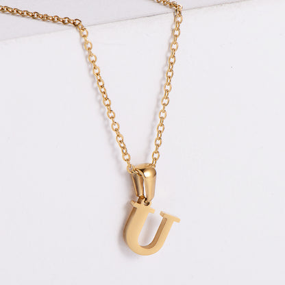 Custom Serif Letter Pendant Necklace