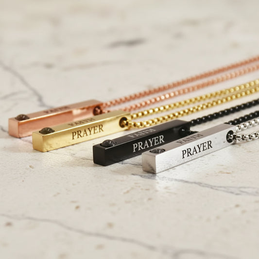 Custom Engraved Bar Projection Necklace