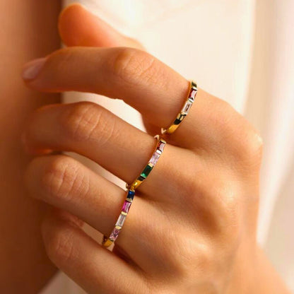 Combined Birthstone Stackable Rings