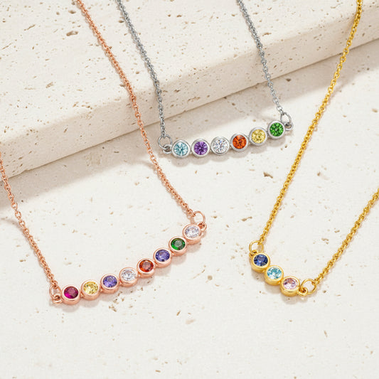 Personalized Combined Birthstone Necklace