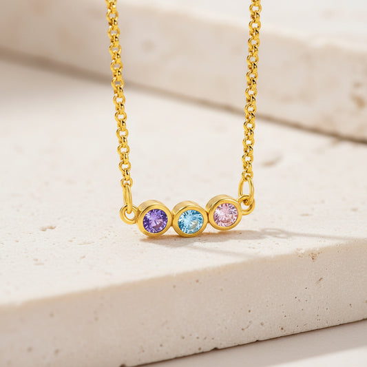 Personalized Combined Birthstone Necklace