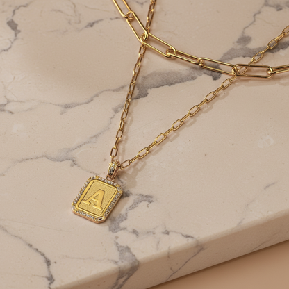 Custom Layered Necklace with Initial