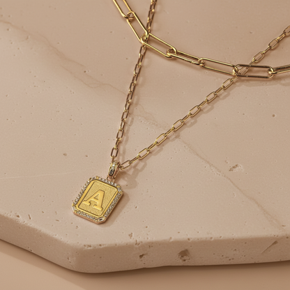 Custom Layered Necklace with Initial