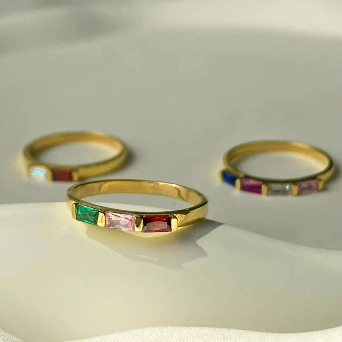 Combined Birthstone Stackable Rings