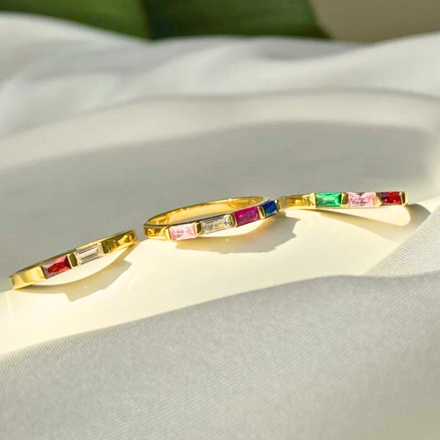 Combined Birthstone Stackable Rings