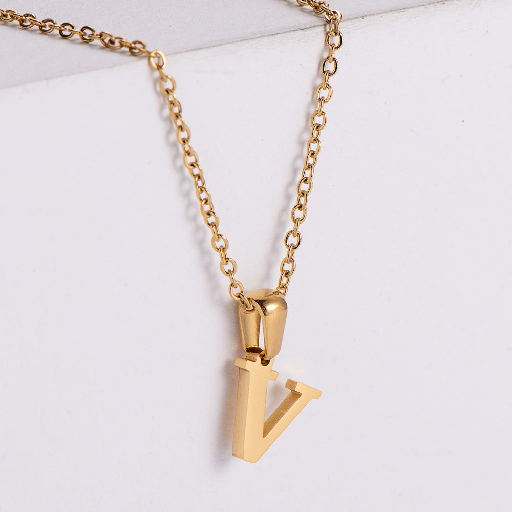 Custom Serif Letter Pendant Necklace