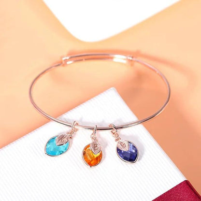 Custom Combined Birthstone Bangle Bracelet