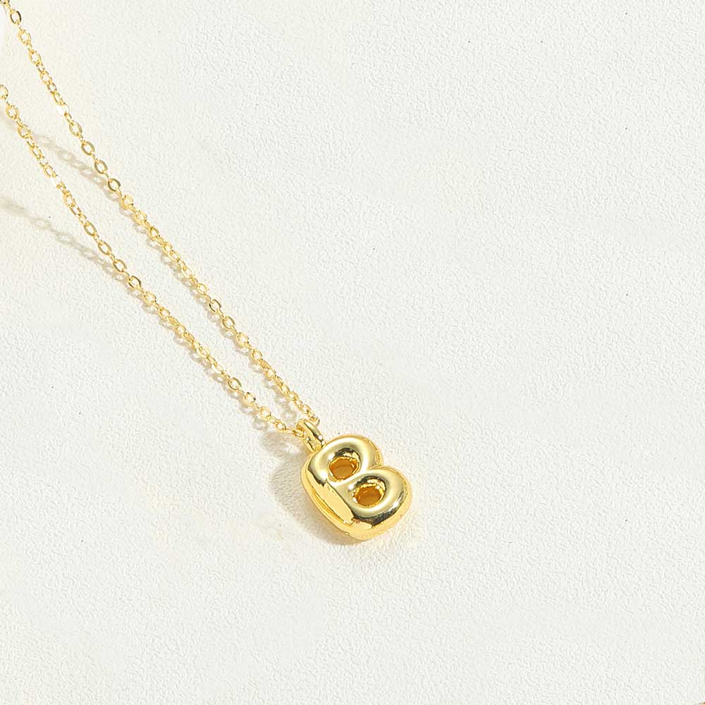 Dainty Balloon Initial Pendant Necklace