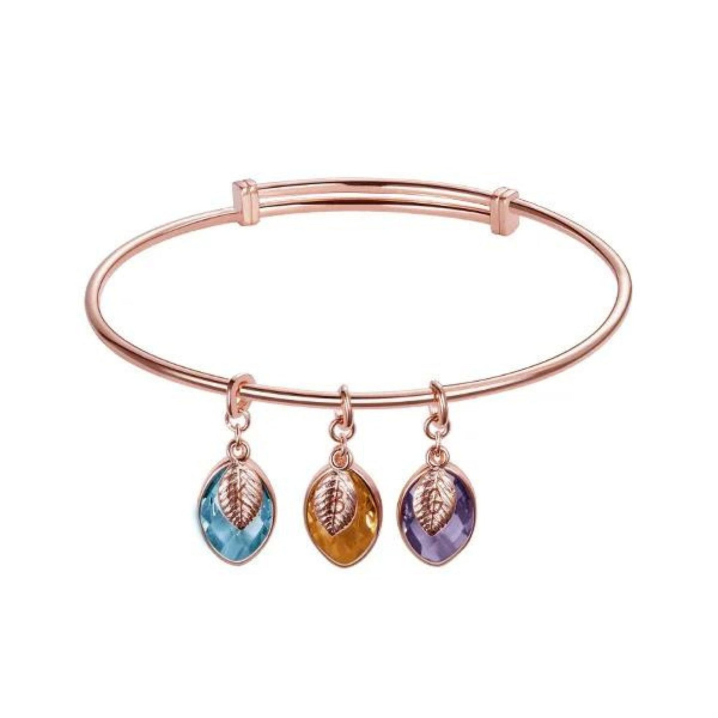 Custom Combined Birthstone Bangle Bracelet