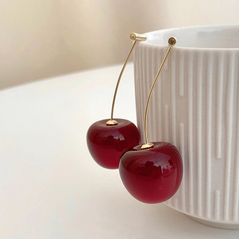 Coquette Cherry Resin Drop Earrings