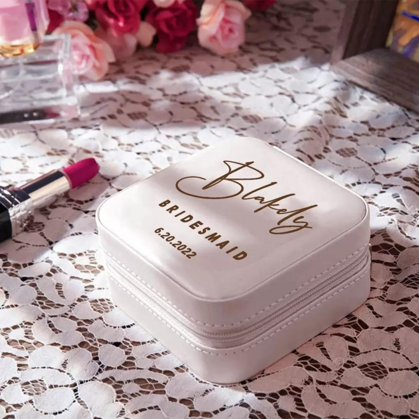 Custom Bridesmaid Name Jewelry Box