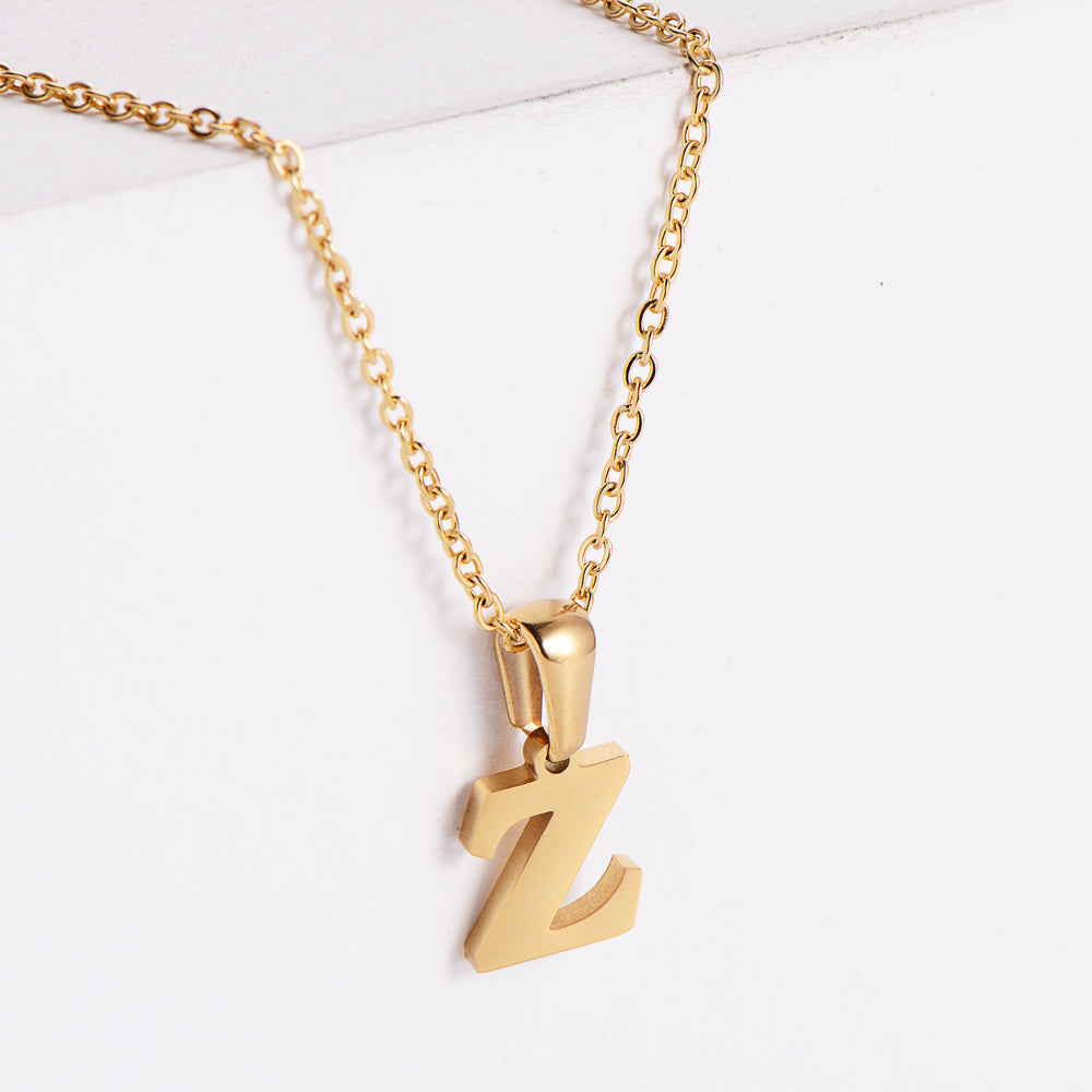 Custom Serif Letter Pendant Necklace