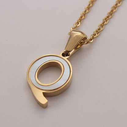 Bold Initial Shell Pendant Necklace