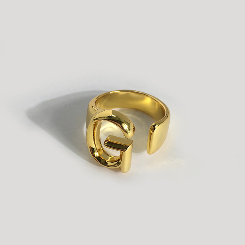 Bold Initial Statement Open Ring